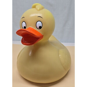 VTG Prestige Large Rubber Duckie Duck hard Plastic with orange beak 9X10"